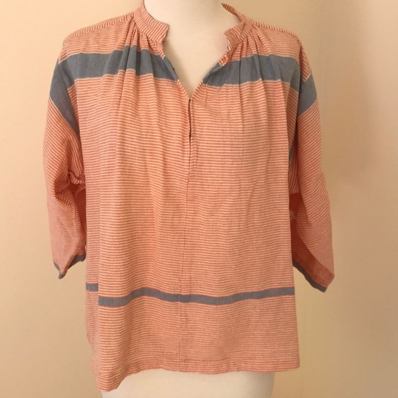 NWT! A Piece Apart SZ 6, striped shirred Agata top - Picture 1 of 9